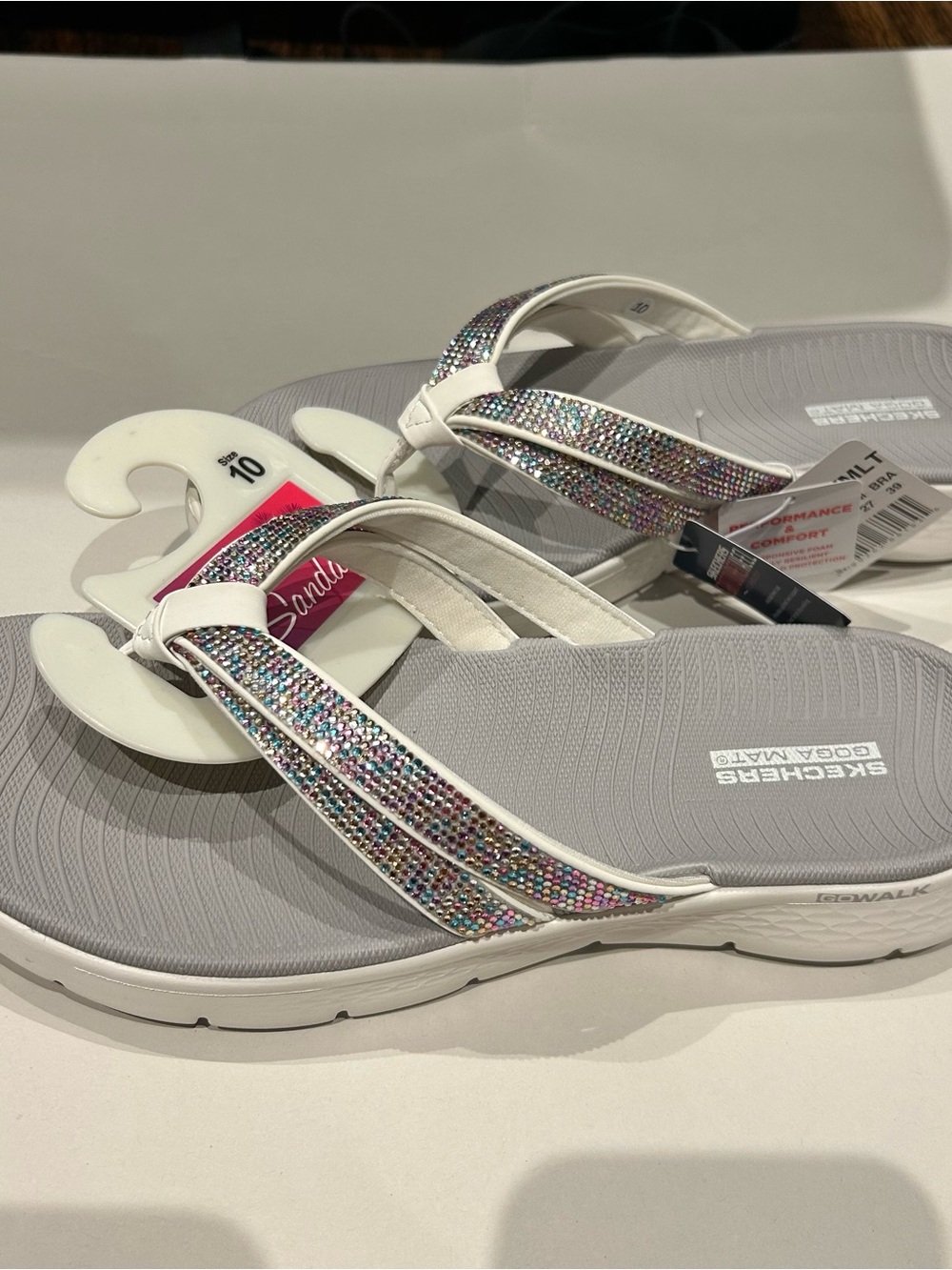 Skechers women’s goga mat cushioned walk multi colors rhinestones sandals 10 - Picture 5 of 5